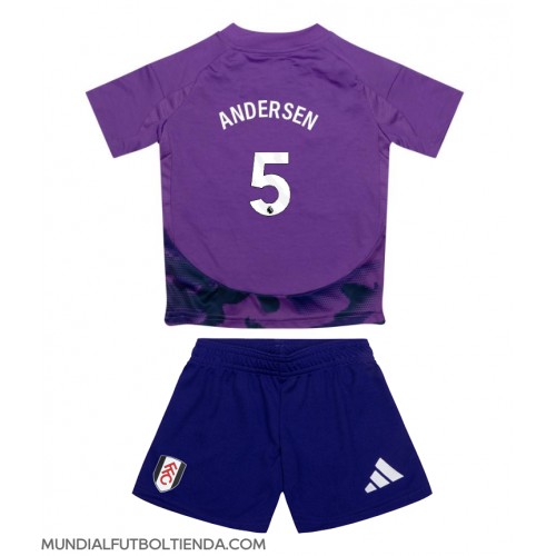 Camiseta Fulham Joachim Andersen #5 Tercera Equipación Replica 2024-25 para niños mangas cortas (+ Pantalones cortos)